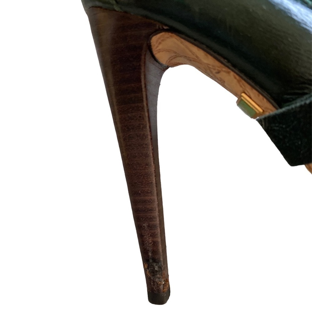 L.A.M.B Women’s Size 8.5 Finsbury Green Leather Mary Jane Buckle Platform Heels - Picture 10 of 14